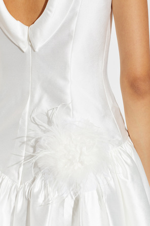 Self-Portrait Satin dress with brooch