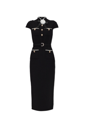 Vestido de lana con adorno
