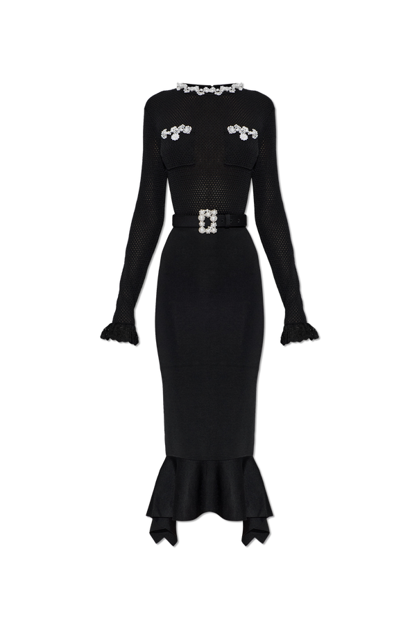 Asymmetric dress with belt od Self-Portrait
