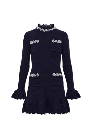 Dress with shimmering appliqués