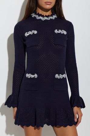 Self-Portrait Dress with shimmering appliqués