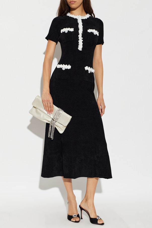 Self-Portrait Ribbed dress with pockets