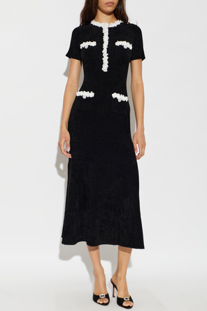 Self-Portrait Ribbed dress with pockets
