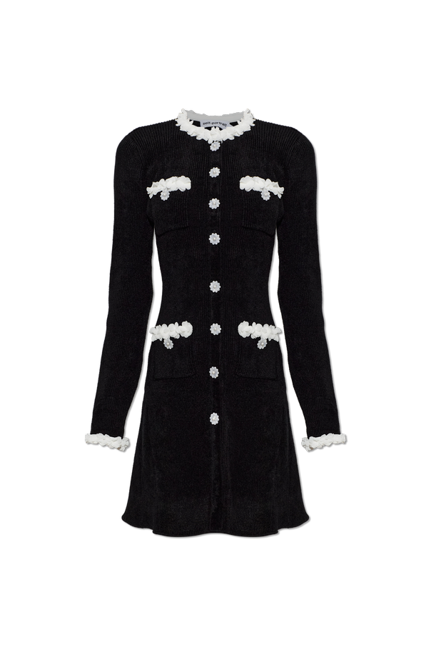 Knit dress with floral trim od Self-Portrait