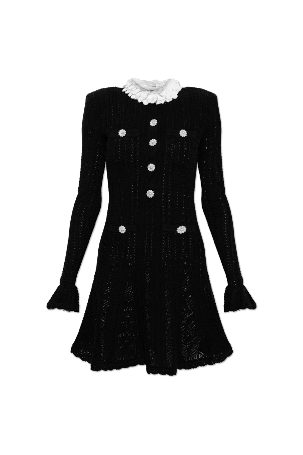 Knit dress with floral trim od Self-Portrait