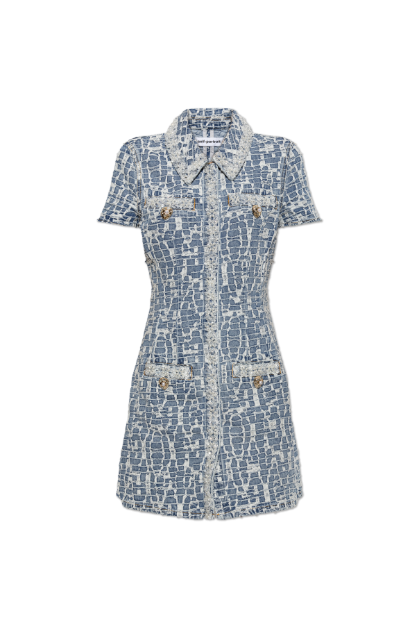 Textured denim dress od Self-Portrait