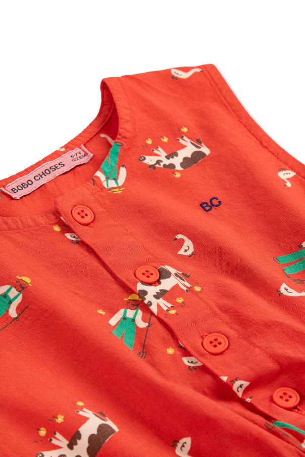 Bobo Choses Bawełniana sukienka z nadrukiem