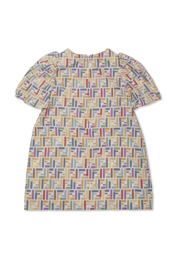 Fendi Kids Cotton dress with monogram