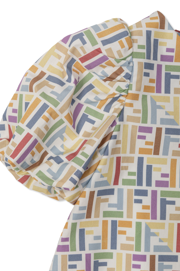 Fendi Kids Cotton dress with monogram