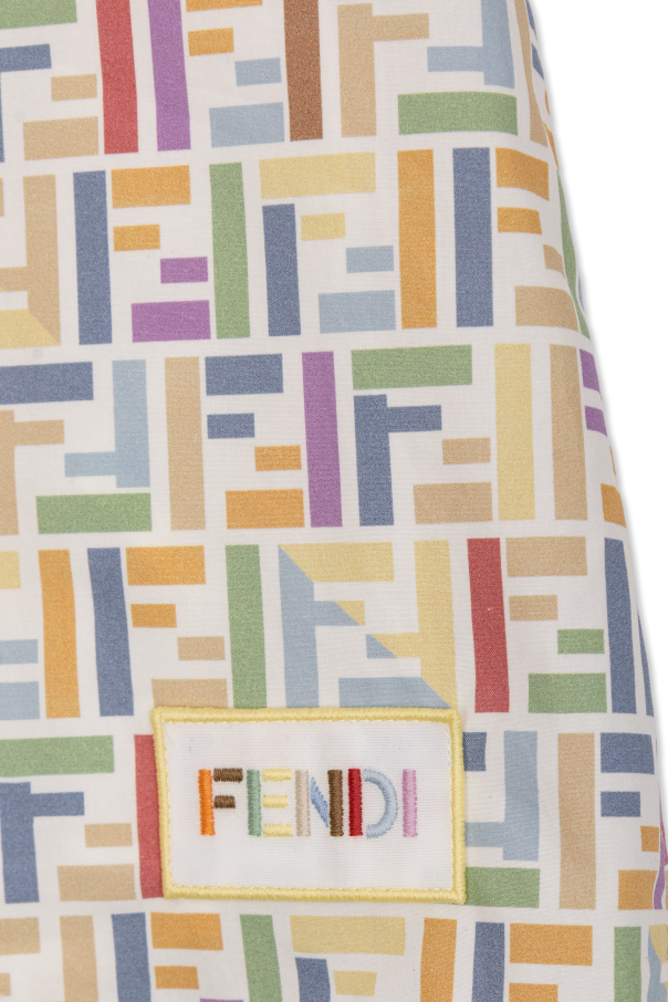 Fendi Kids Cotton dress with monogram