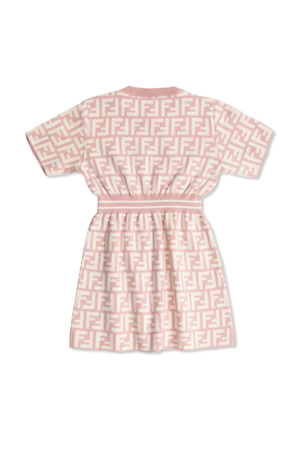 Fendi Kids Bawełniana sukienka z monogramem