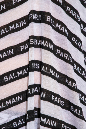 balmain logo-tape Beach dress with logo