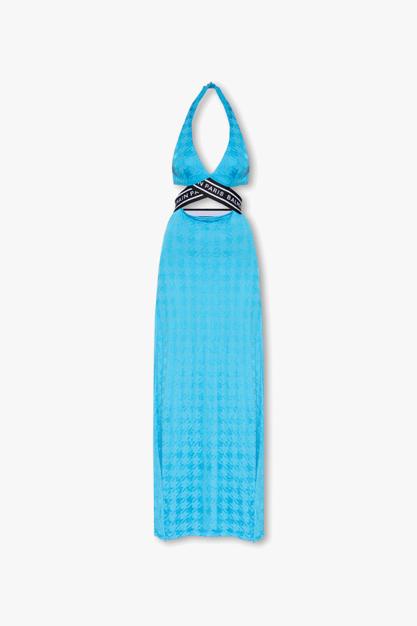Balmain Sukienka plażowa z wzorem w pepitkę