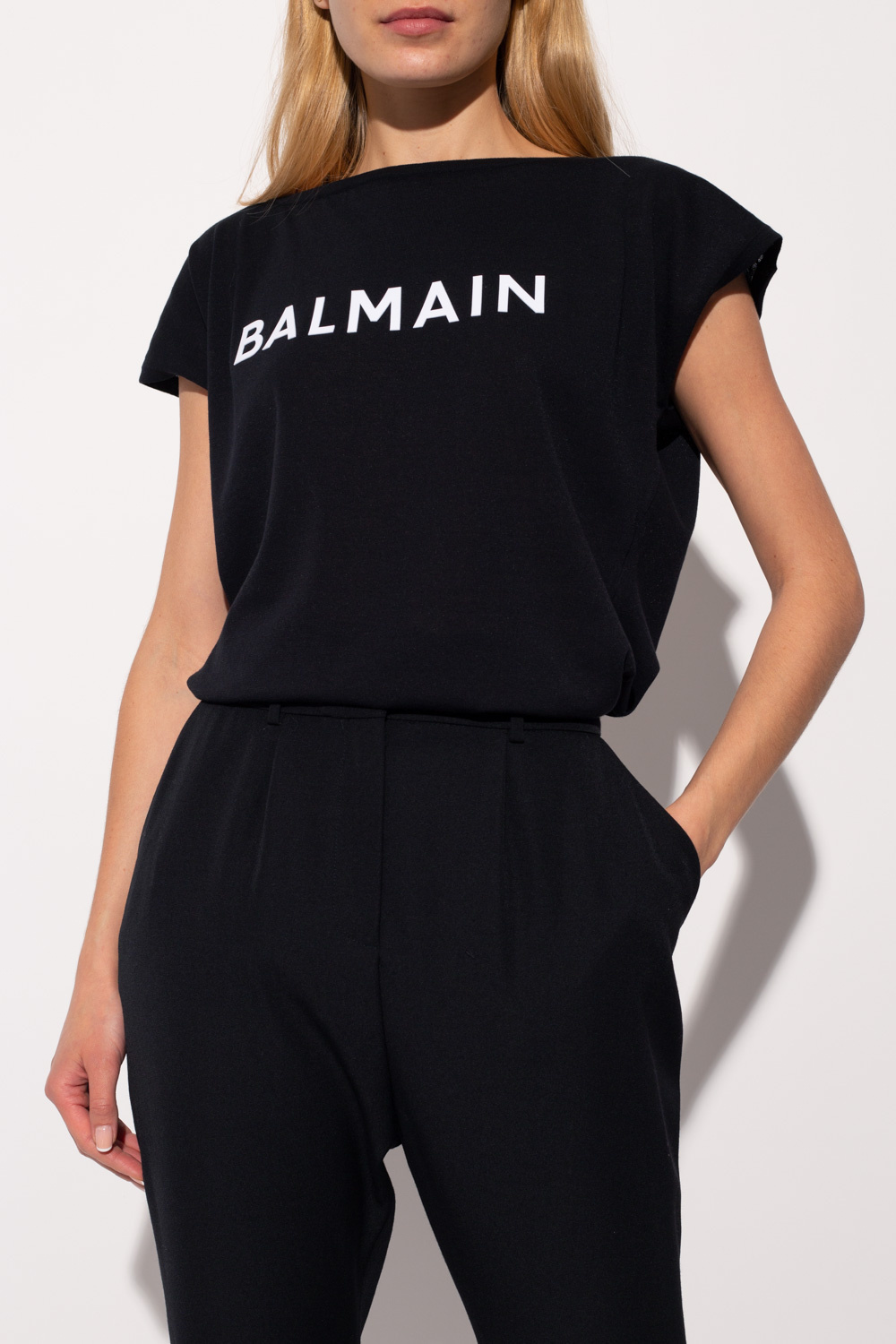 Balmain BAG balmain chain-link trim knitted dress