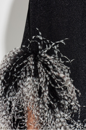 Oseree Dress with lurex thread and feathers