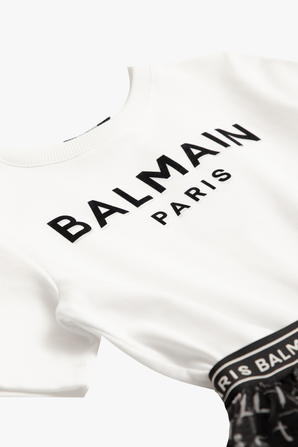 Balmain Kids Balmain logo-embossed denim shirt