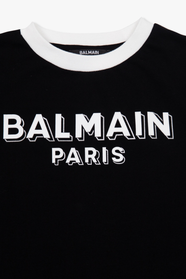 Balmain Kids Balmain Kids TEEN logo-print short-sleeve T-shirt Orange