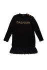Balmain Kids BLACK Dress with logo