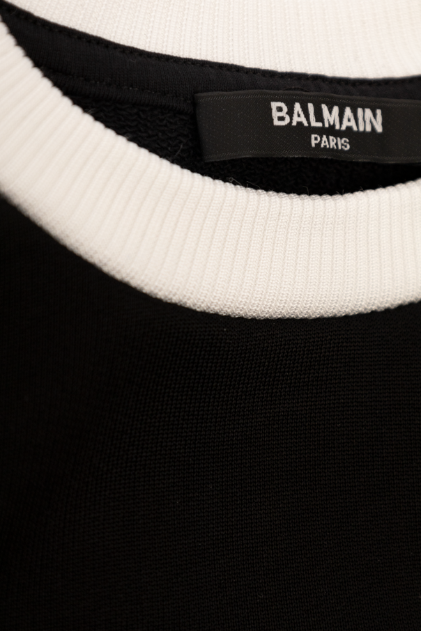 Balmain sweatshirt Kids Balmain sweatshirt Gestrickter Pullover mit Breton-Streifen Schwarz