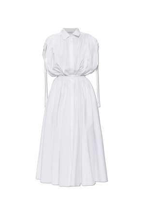 Cotton dress with draping