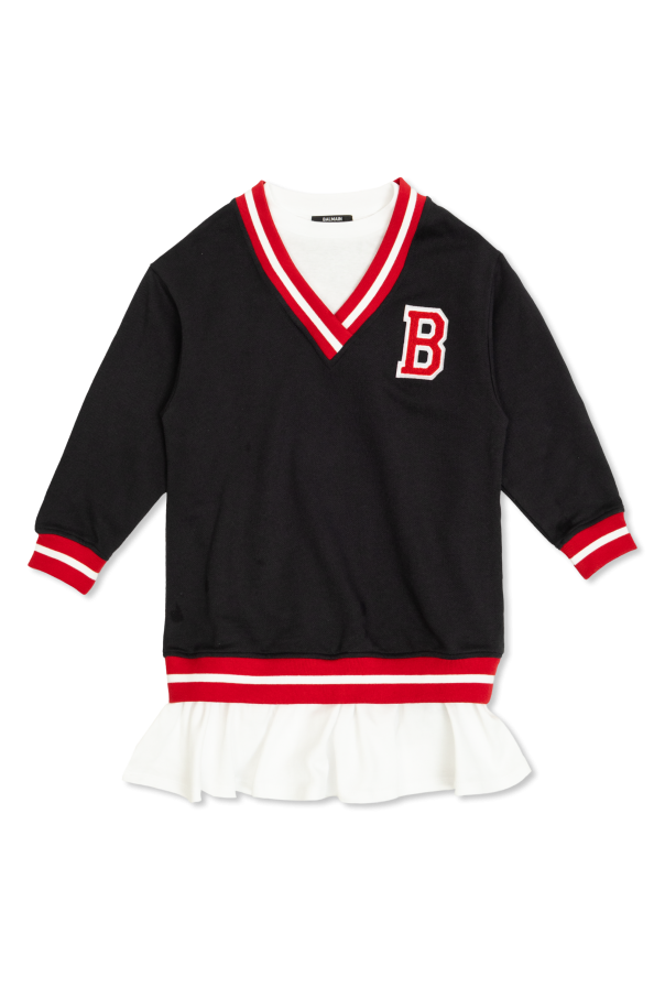 Dress with logo od Balmain Kids
