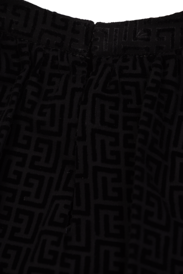 Balmain Kids Kleid mit Monogramm und samtigem Finish