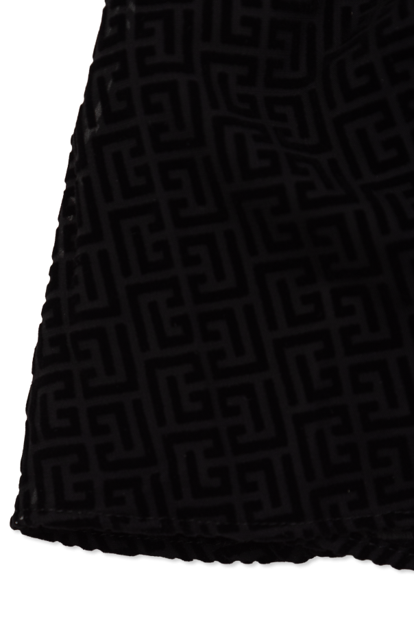 Balmain Kids Kleid mit Monogramm und samtigem Finish