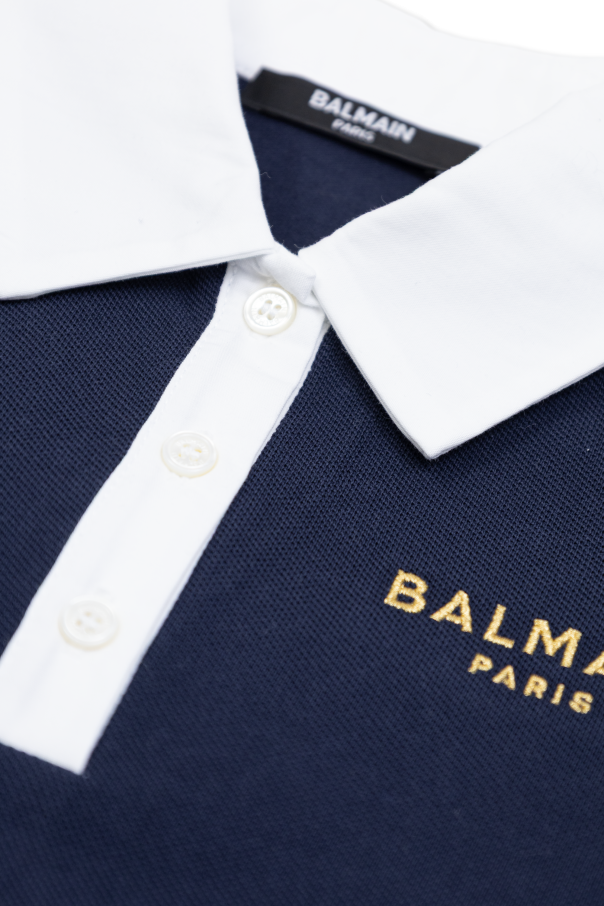 Balmain Kids Polo dress with embroidered logo