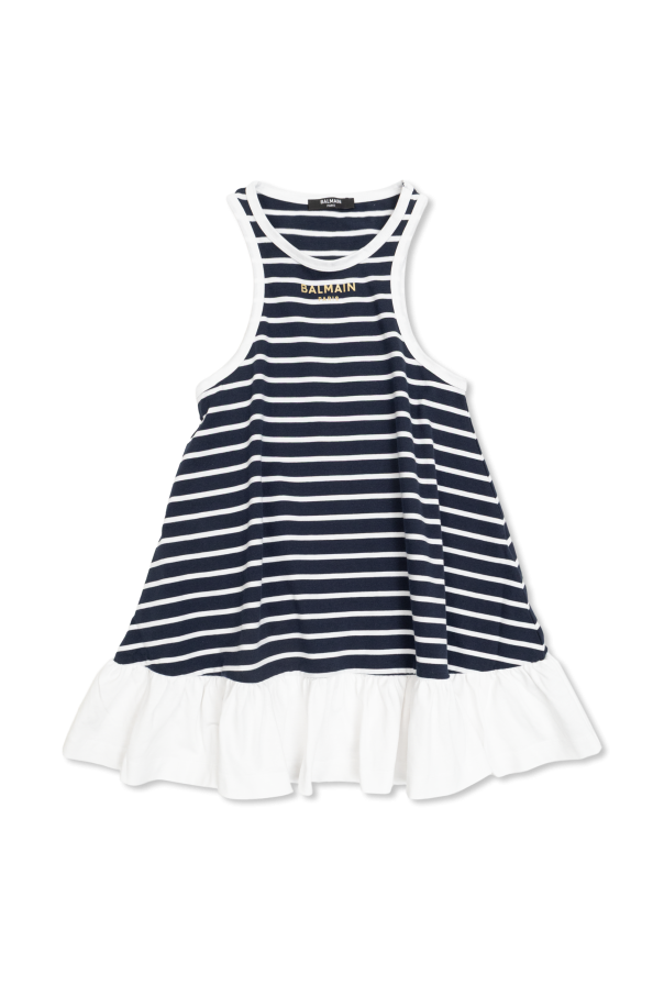 Dress with striped pattern od Balmain Kids