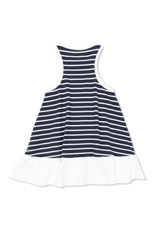 Balmain Kids Vestido con estampado de rayas