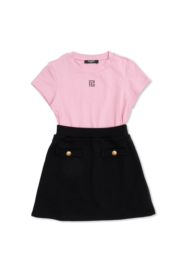 Dress with decorative pockets od Balmain Kids