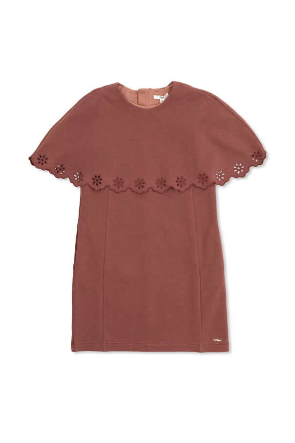 Dress with an openwork collar od Chloé Kids