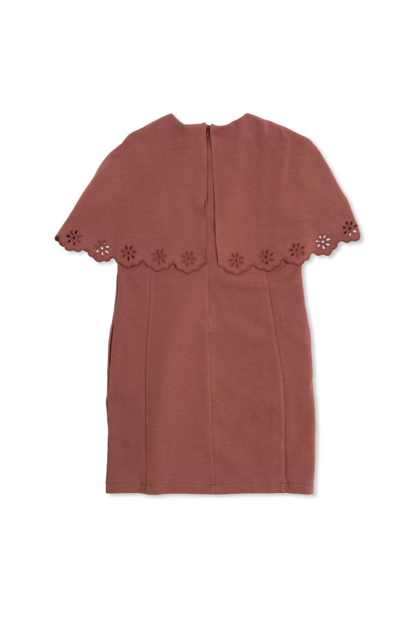 Chloé Kids Vestido con cuello calado