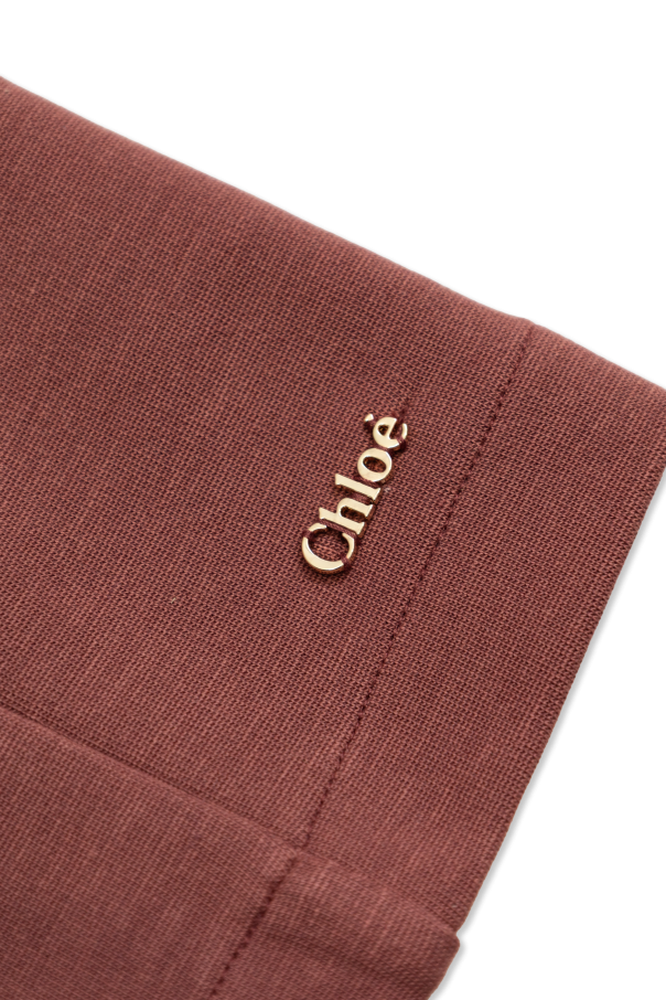 Chloé Kids Vestido con cuello calado