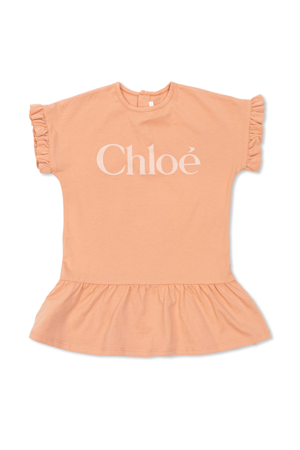 Dress with printed logo od Chloé Kids