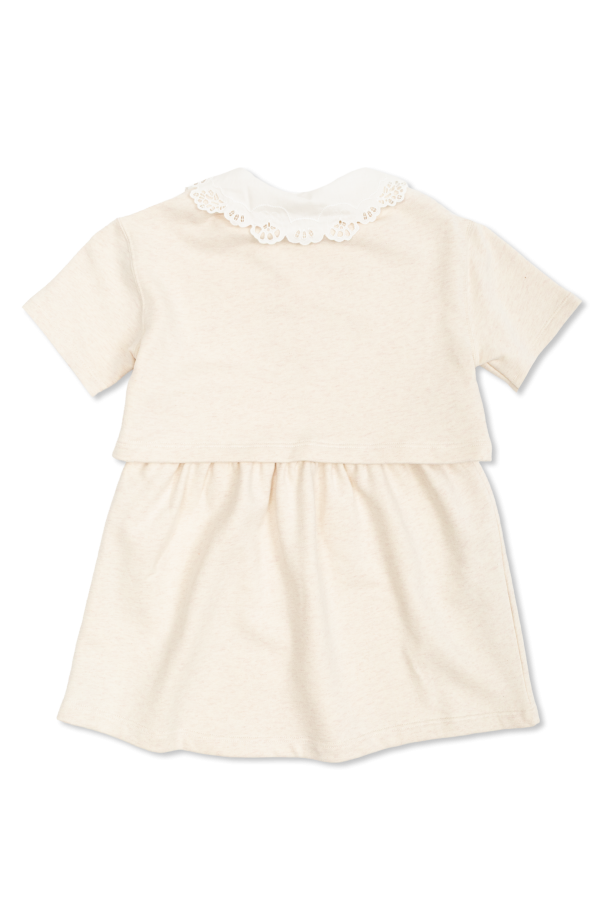 Chloé Kids Vestido com gola