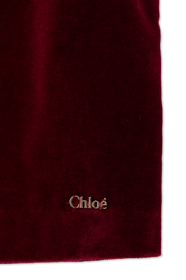 Chloé Kids Burgundy Velour Dress by Chloé Kids