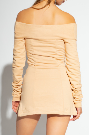GCDS Ivyrevel drape detail maxi dress in polka dot