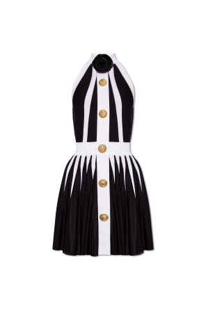 wool dress with logo balmain dress
