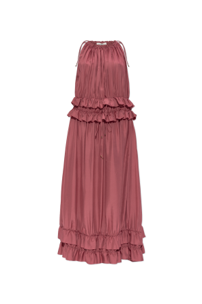 Silk dress with ruffles