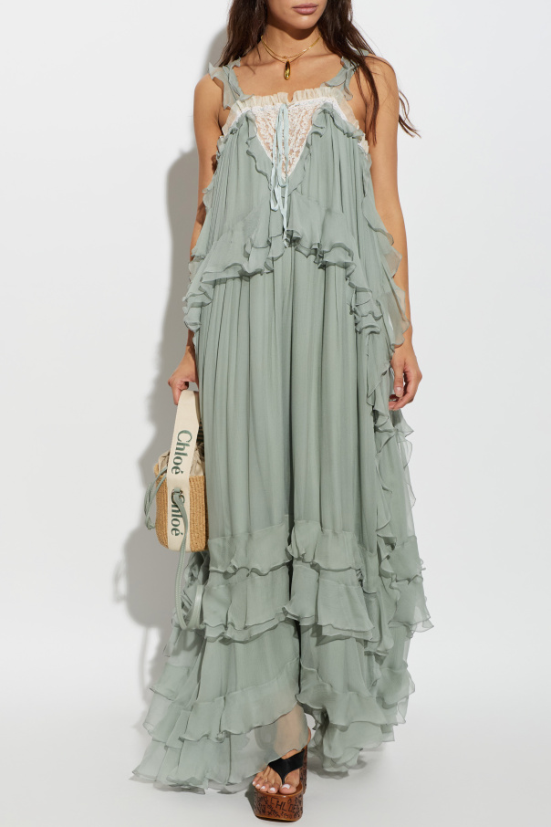 Chloé Silk dress with lace trim