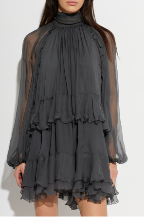 Chloé Vestido de seda con volantes