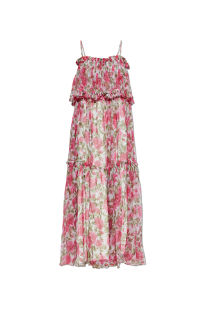 Silk dress with floral motif