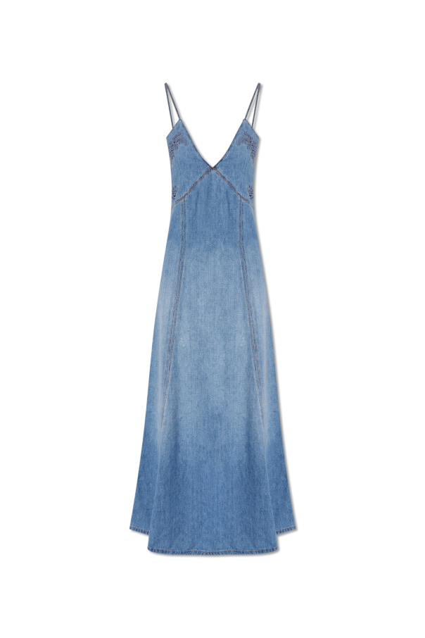 Chloé Jeansowa sukienka na ramiączkach