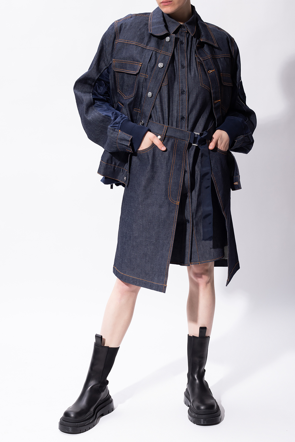 sacai denim dress