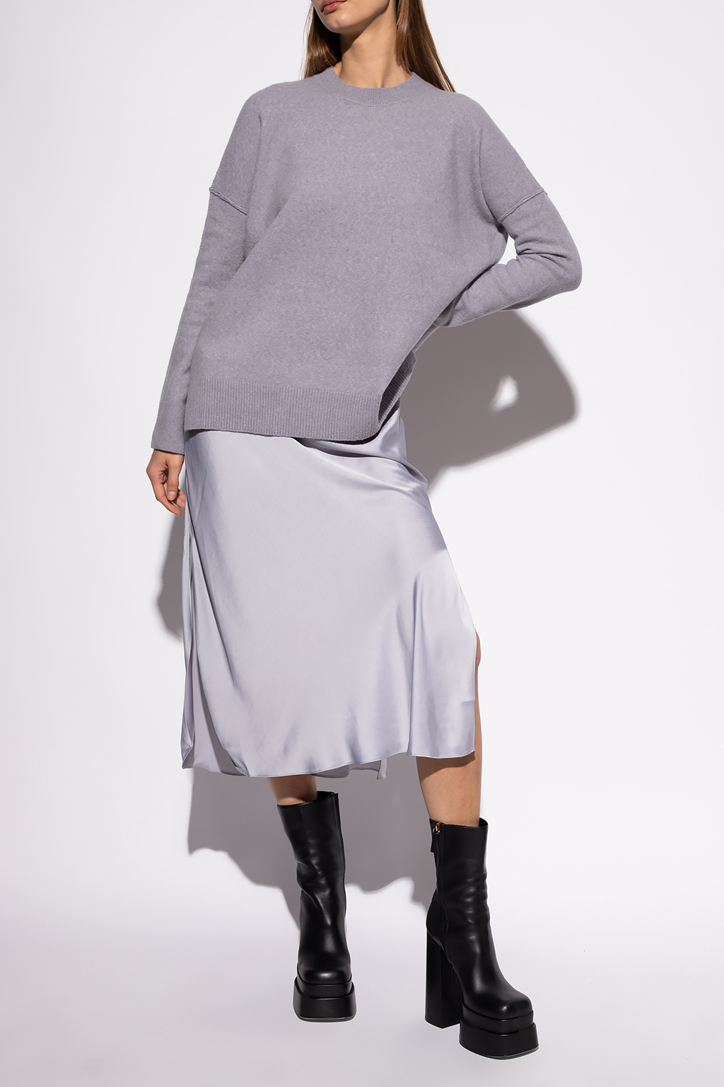 AllSaints ‘Darla’ dress with chest-logo sweater