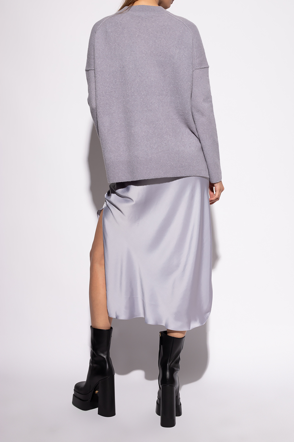 AllSaints ‘Darla’ dress with chest-logo sweater