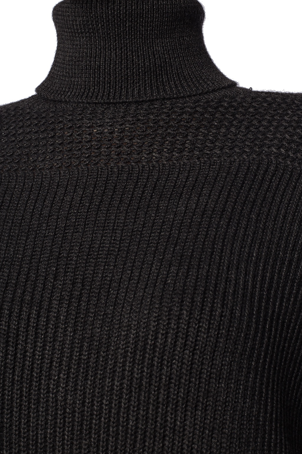 ribbed black turtleneck dress