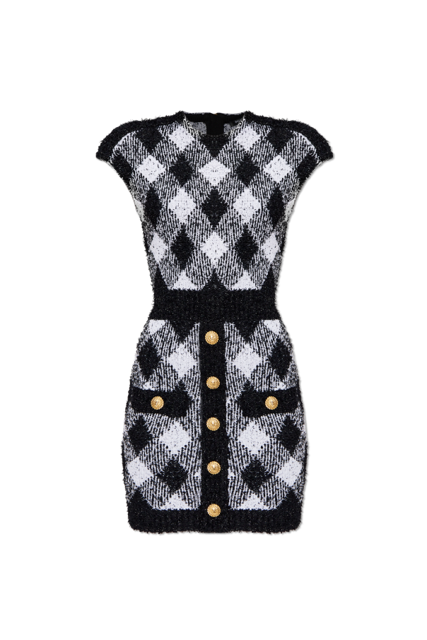 Balmain Sleeveless Tweed Dress