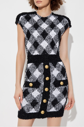 Balmain Sleeveless Tweed Dress